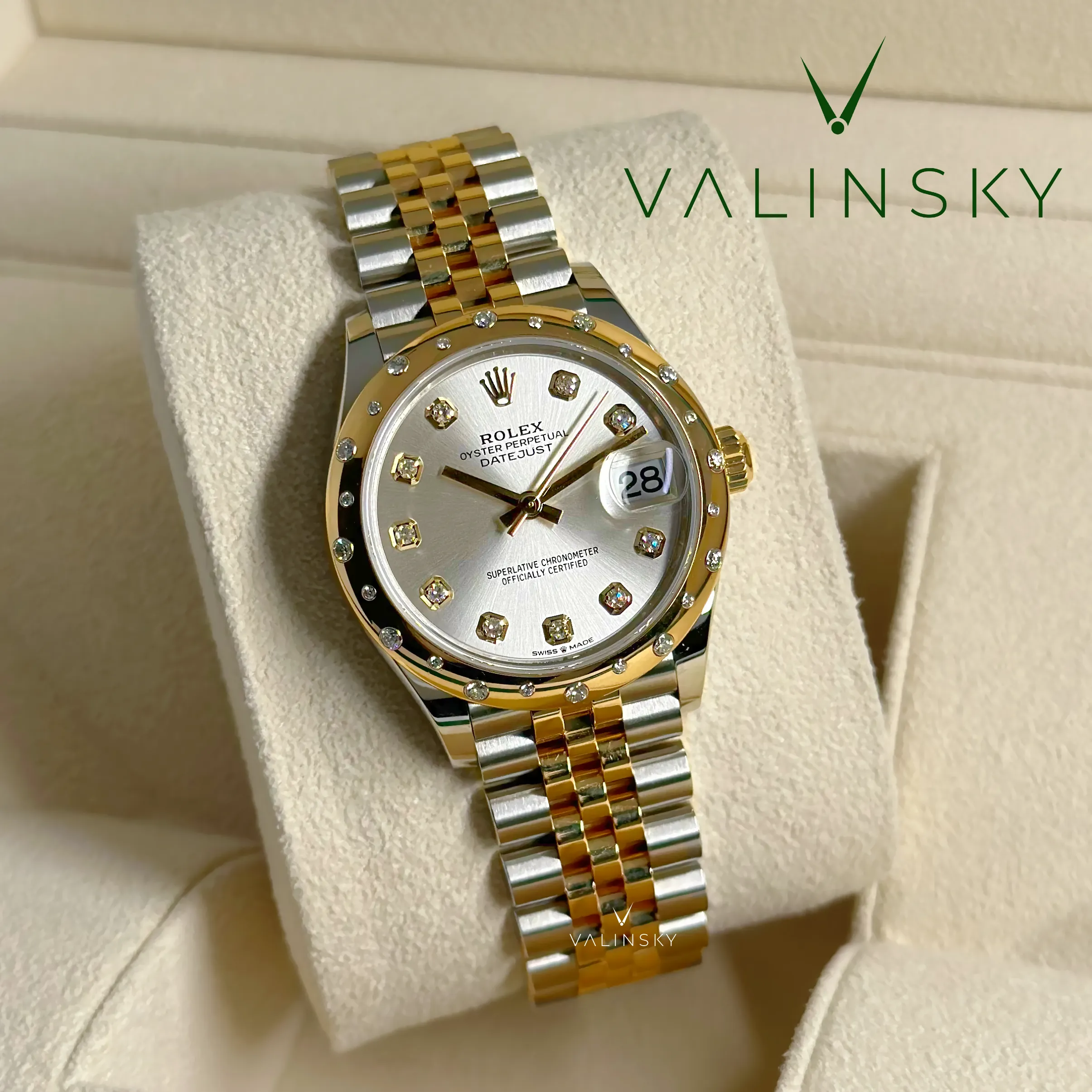 Datejust 31 RBR bezel - Silver Diamond