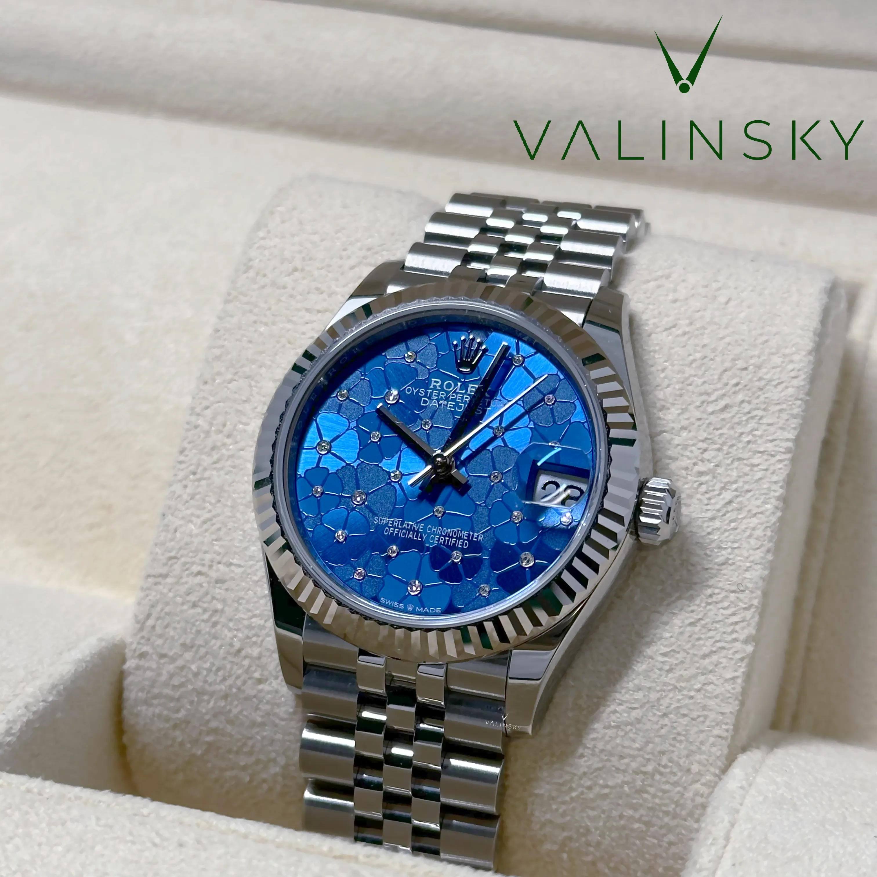 Datejust 31 - Floral Blue