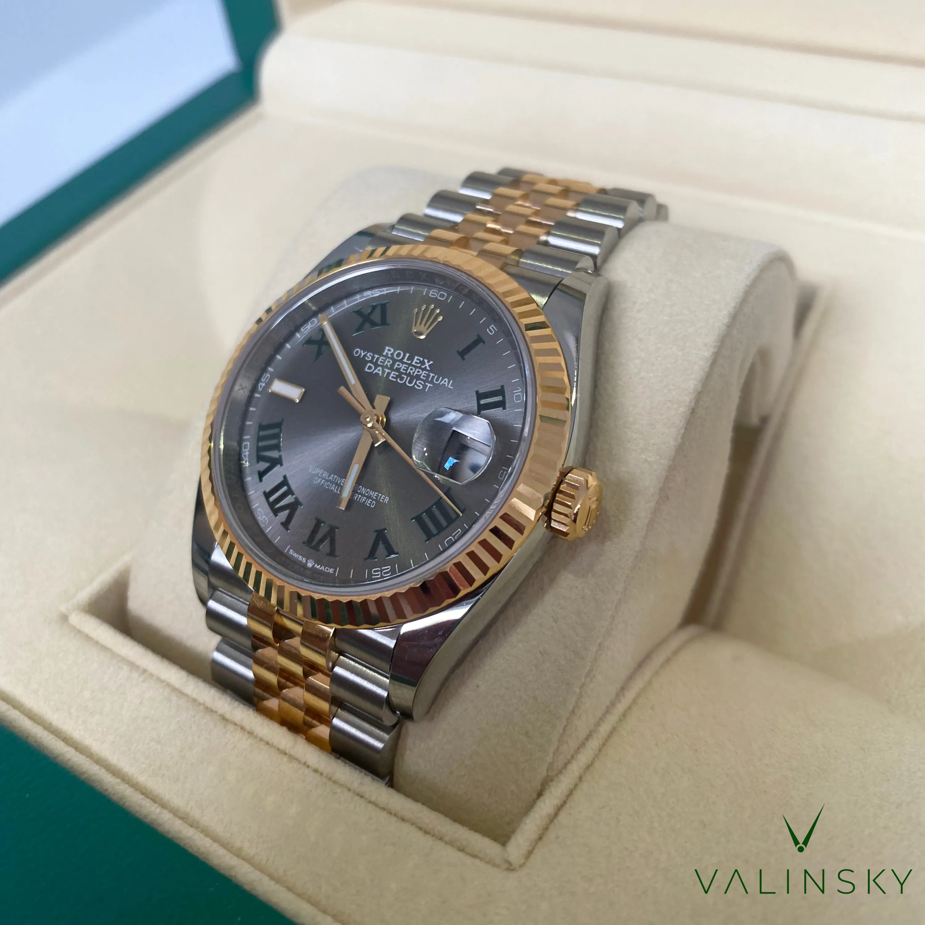 Datejust Goud 36 - Wimbledon