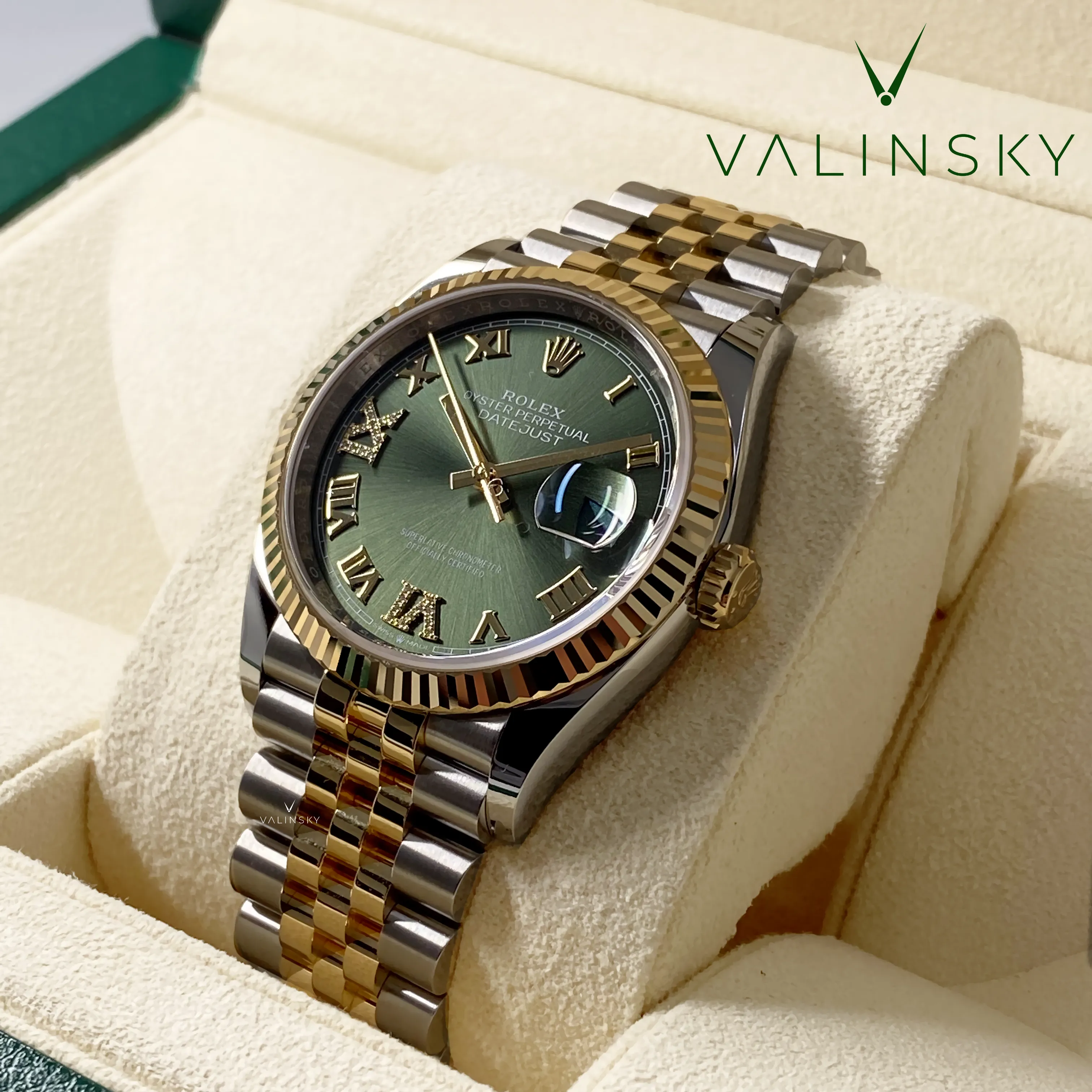 Datejust 36 - Green Roman Diamond